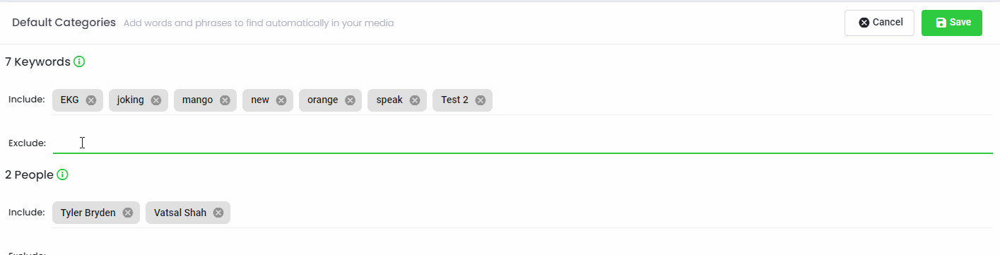 Add or remove categories to improve accuracy of datasets - Speak