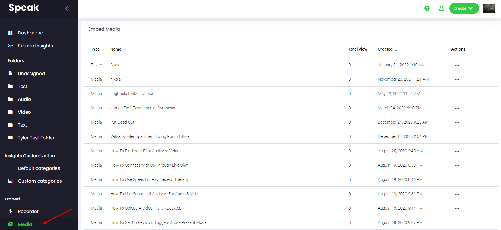 media player management and analytics - Speak